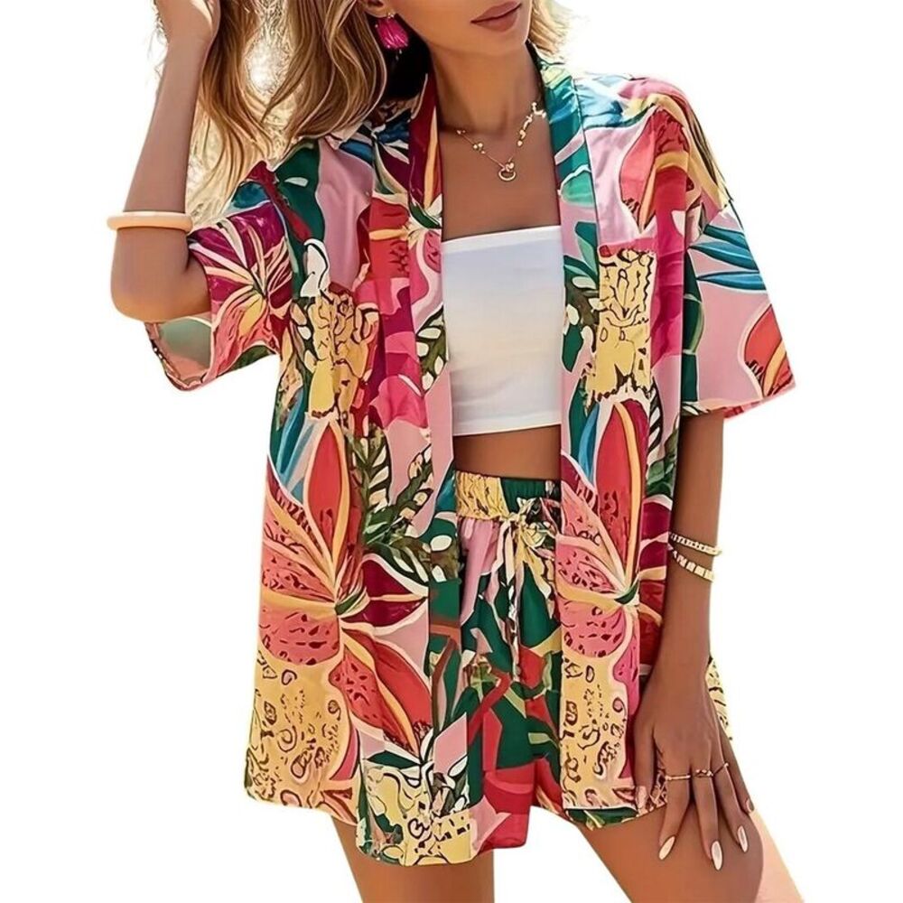 Lily Kim Womens  2Pc Cardigan & Short Set